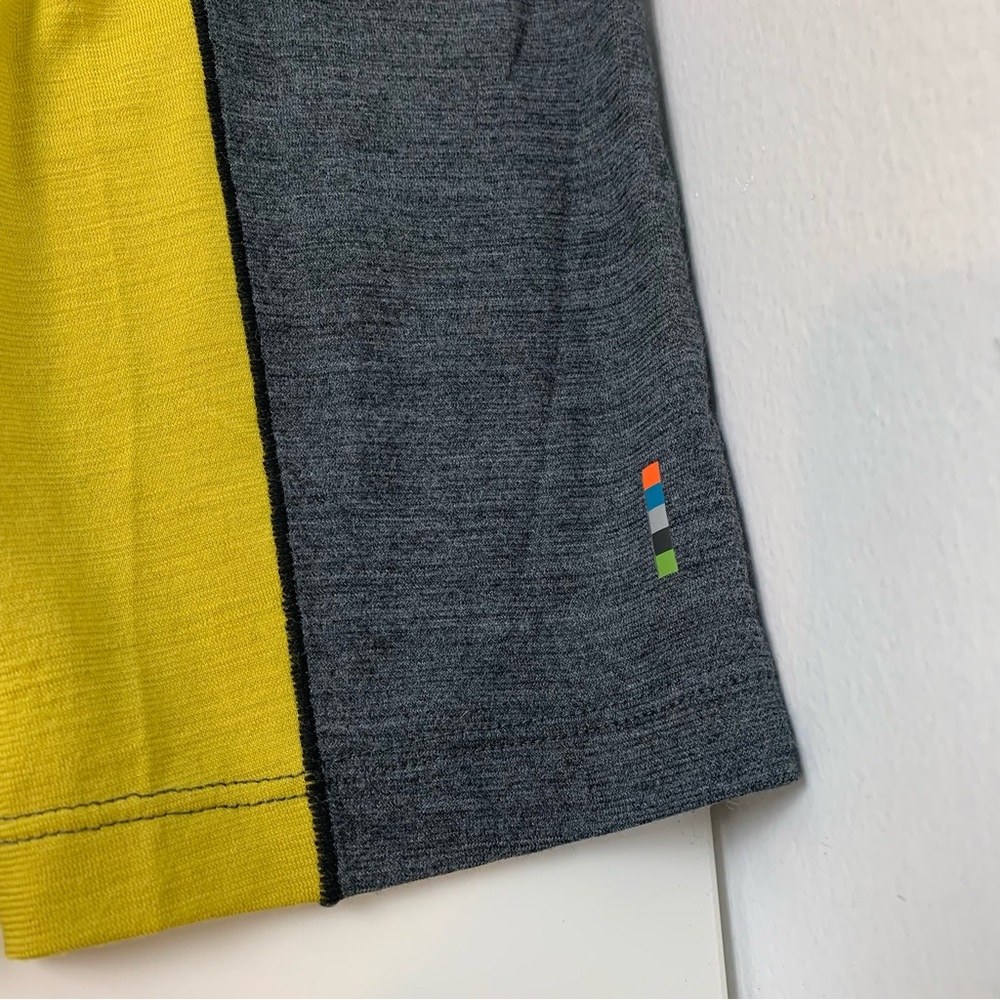 Smartwool Base Layer Long Sleeves Shirt 1/4 Zip Merino Sport 150 XL Gray Yellow - Picture 4 of 15